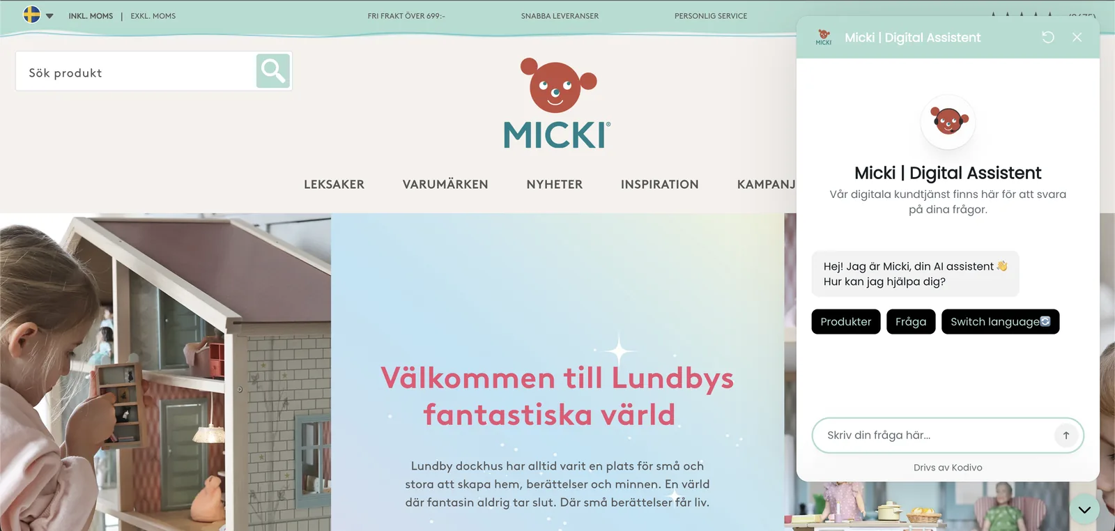 Kodivos chattruta på Micki of Swedens hemsida