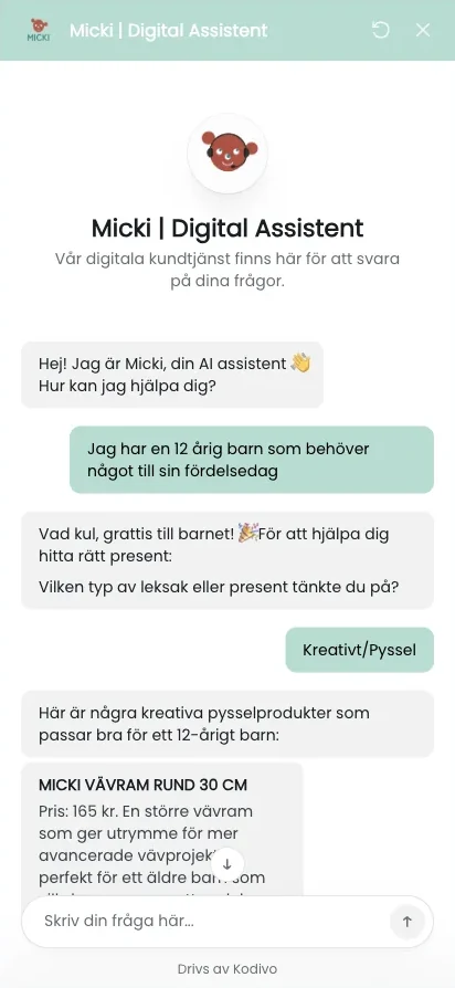 Chattrutan öppnad på en mobiltelefon