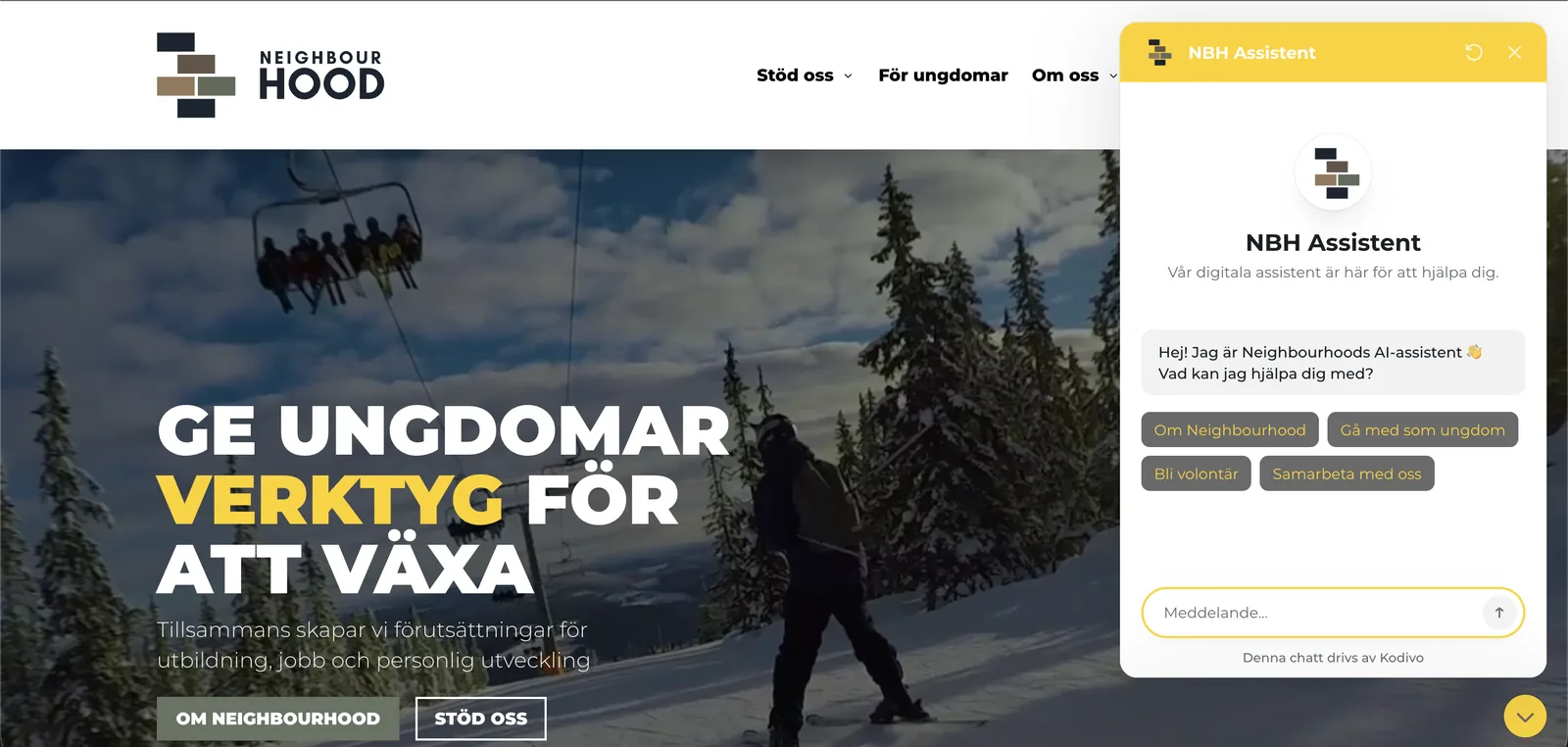 Kodivos chattruta på Neighbourhoods hemsida